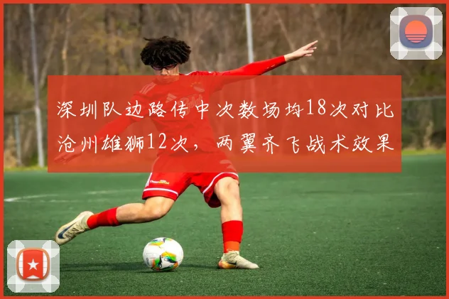 深圳队边路传中次数场均18次对比沧州雄狮12次,两翼齐飞战术效果升级